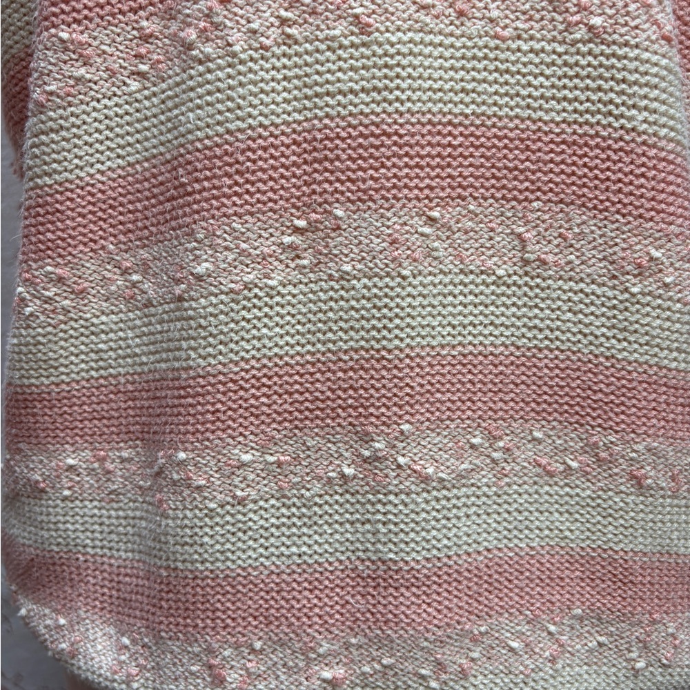 Vintage Mister Leonard Pink & Cream Stripe Knit Top Sz M - Picture 10 of 11